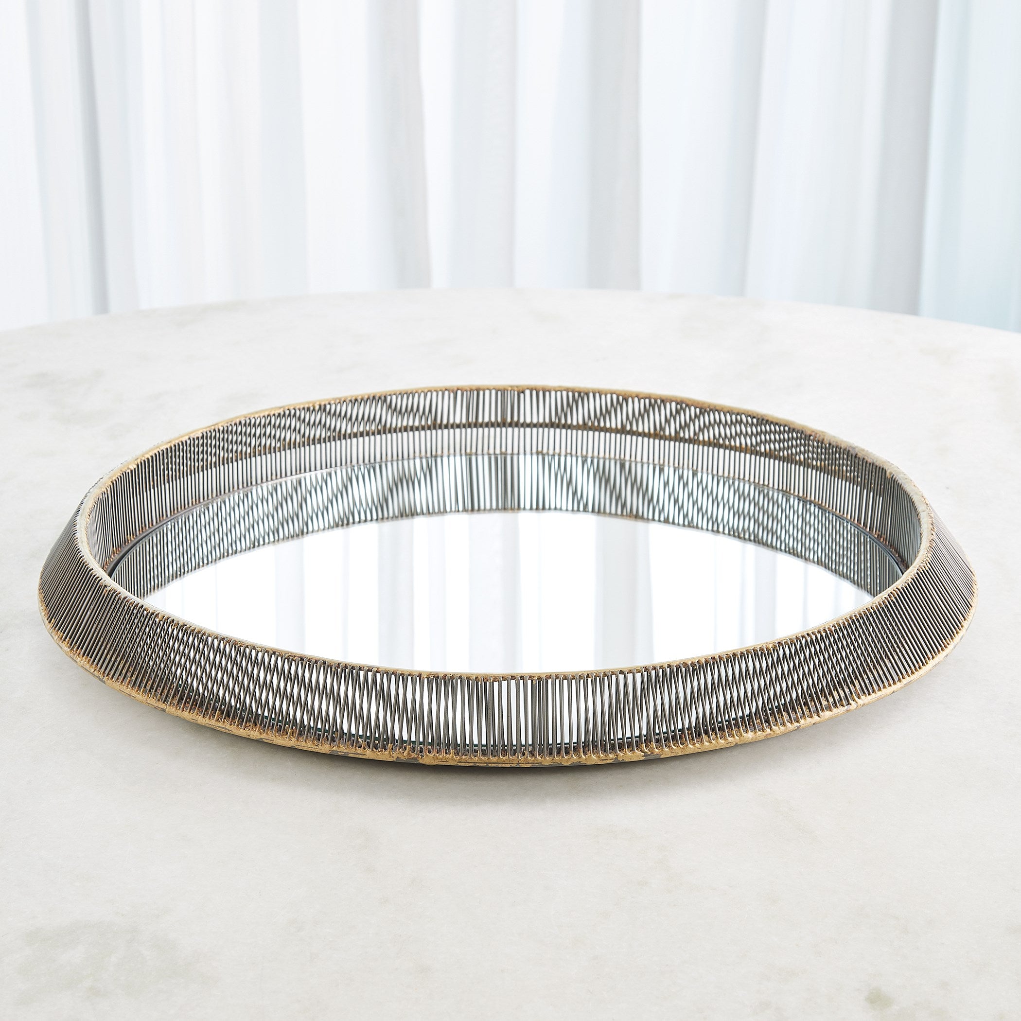Global Views Whipped Wire Tray/Mirror