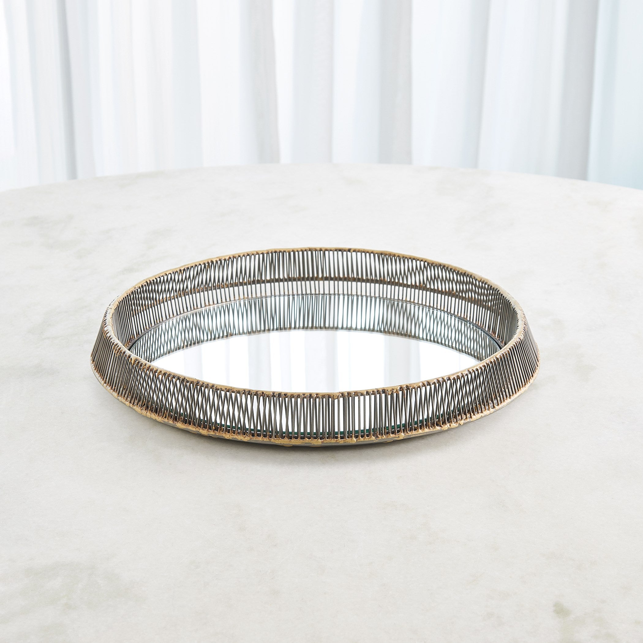 Global Views Whipped Wire Tray/Mirror