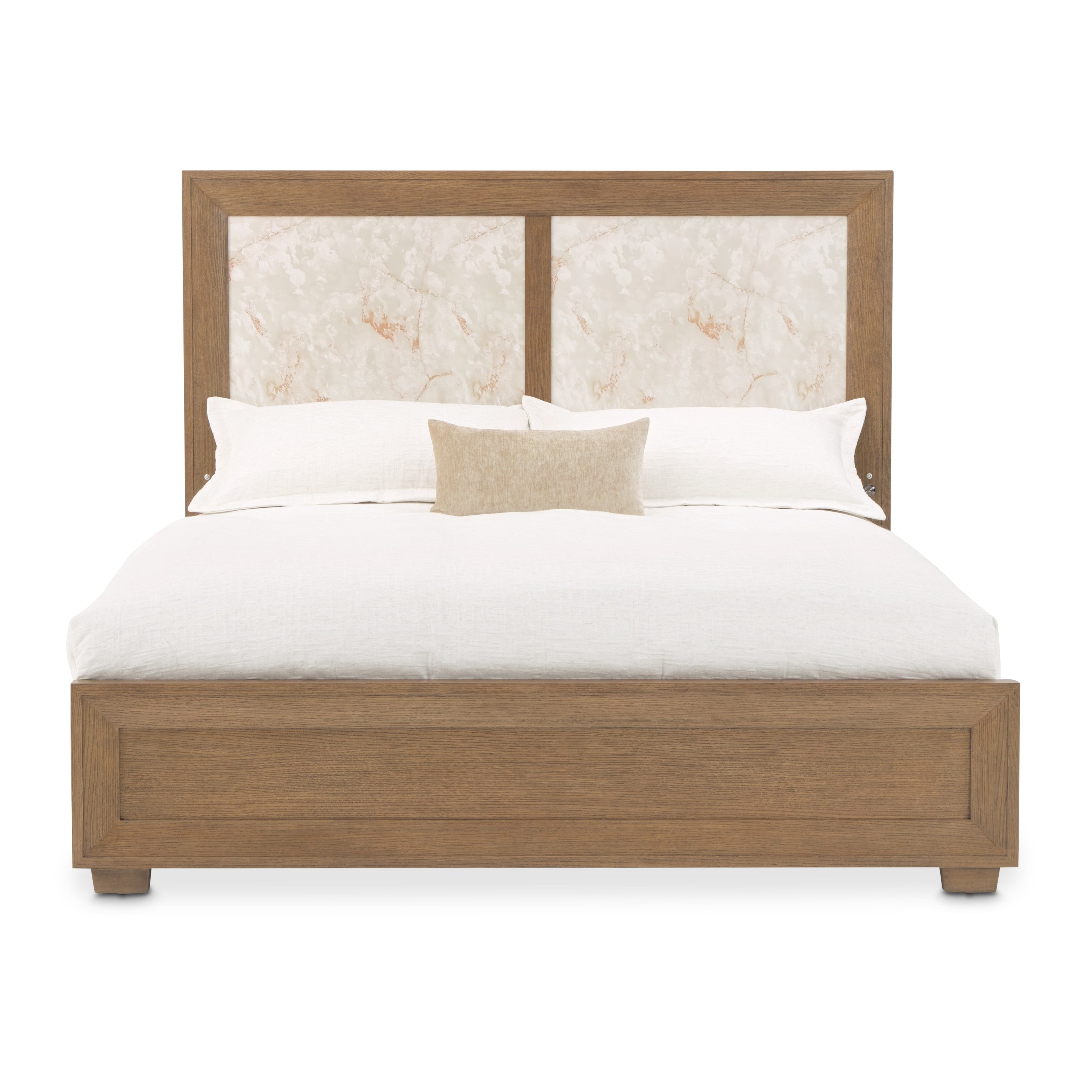 Michael Amini Portrait Panel Bed with LED Lights - Sienna Brown