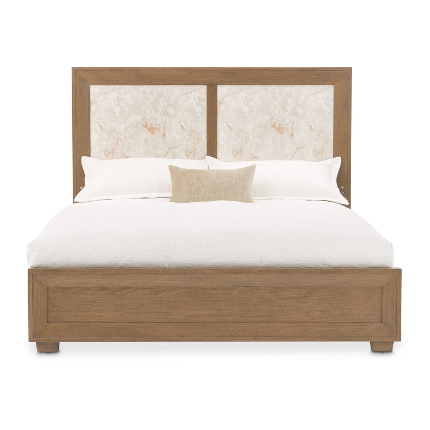 Michael Amini Portrait Panel Bed with LED Lights - Sienna Brown