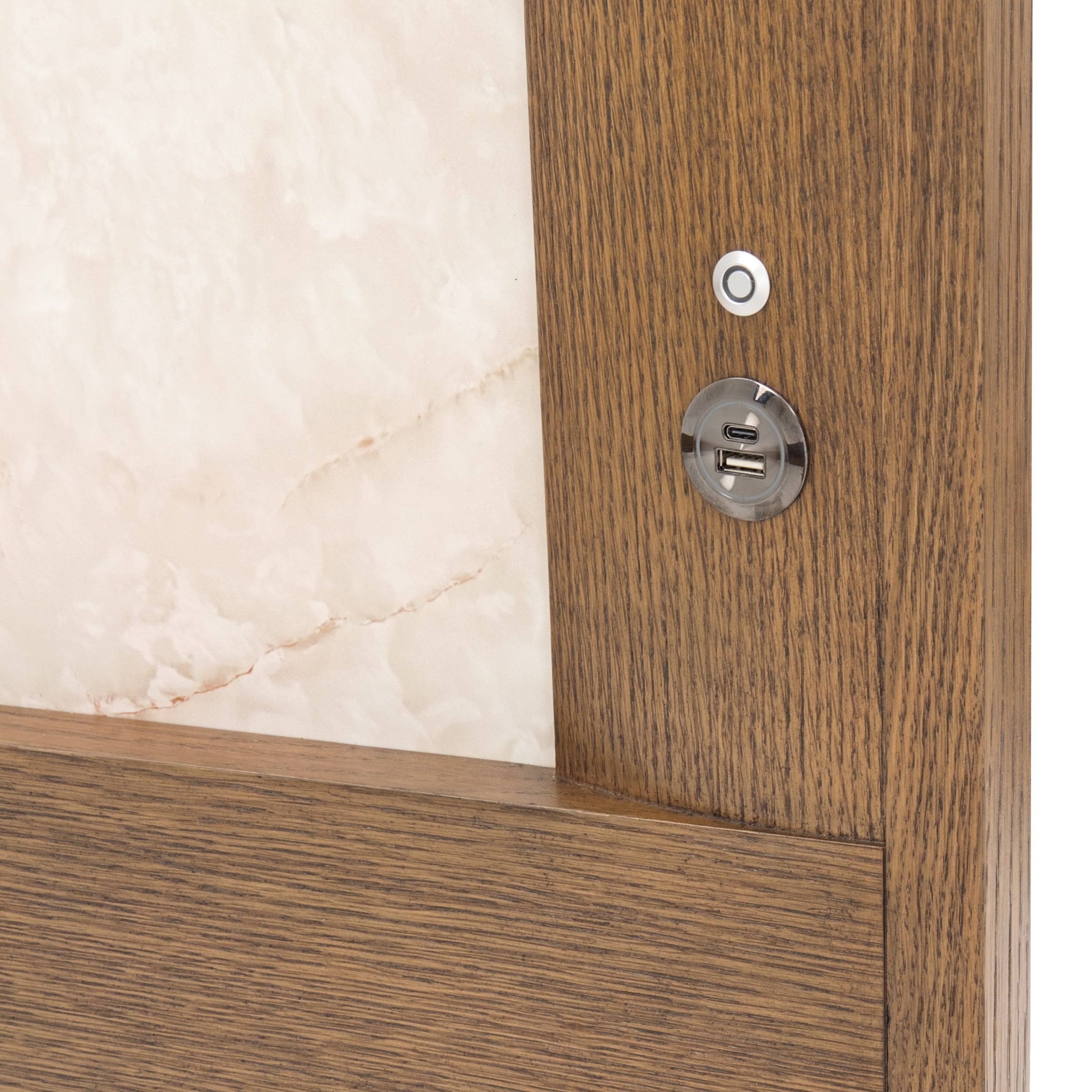 Michael Amini Portrait Panel Bed with LED Lights - Sienna Brown