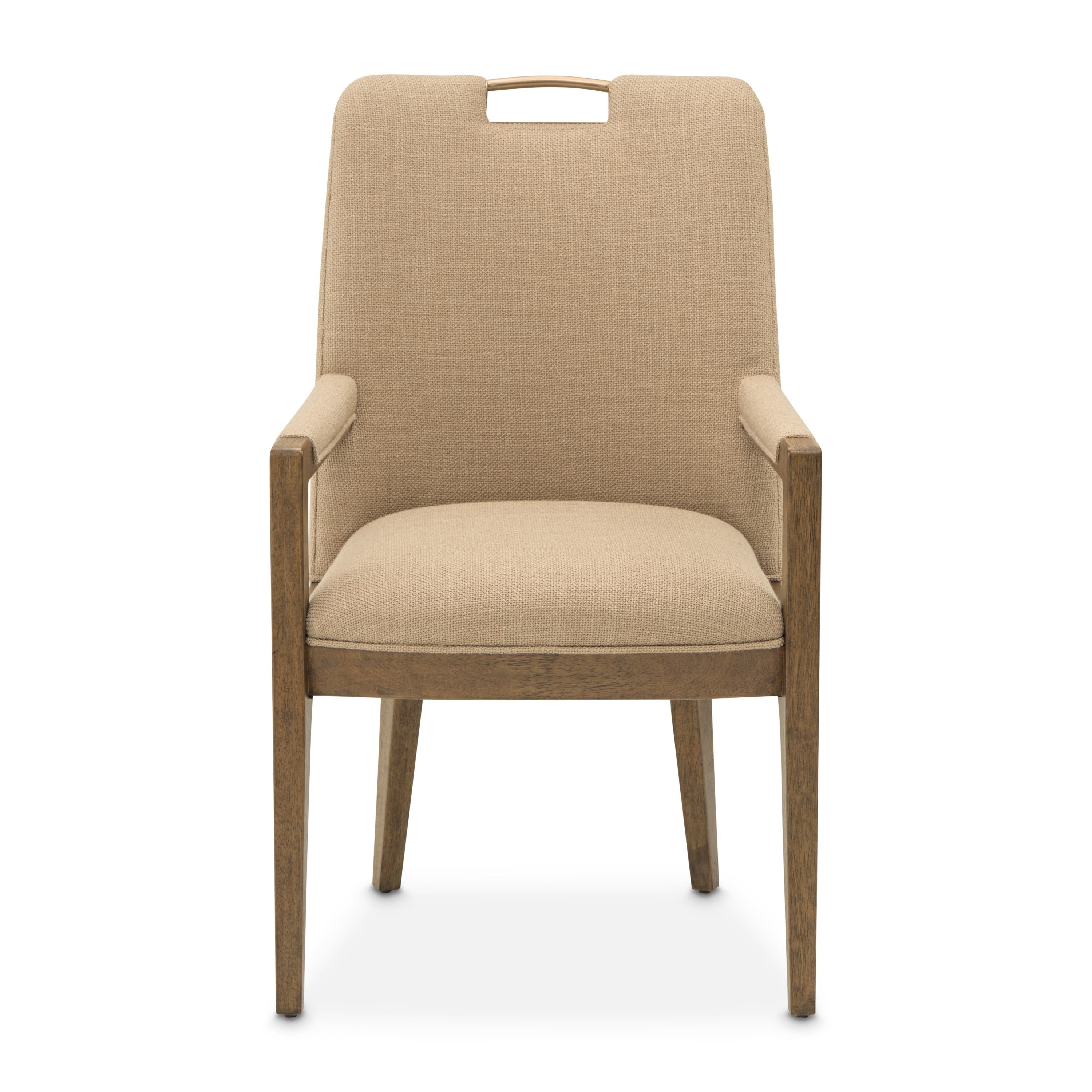 Michael Amini Portrait Dining Arm Chair - Toffee/Sienna Brown