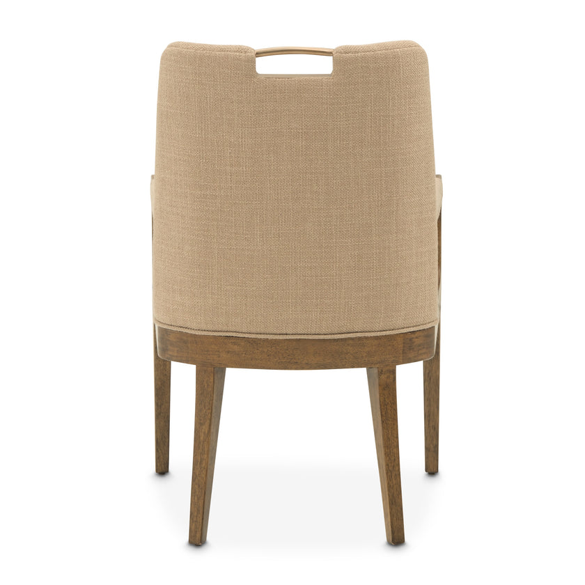 Michael Amini Portrait Dining Arm Chair - Toffee/Sienna Brown