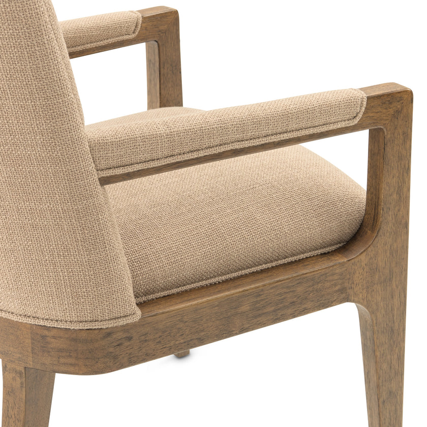 Michael Amini Portrait Dining Arm Chair - Toffee/Sienna Brown