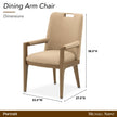 Michael Amini Portrait Dining Arm Chair - Toffee/Sienna Brown