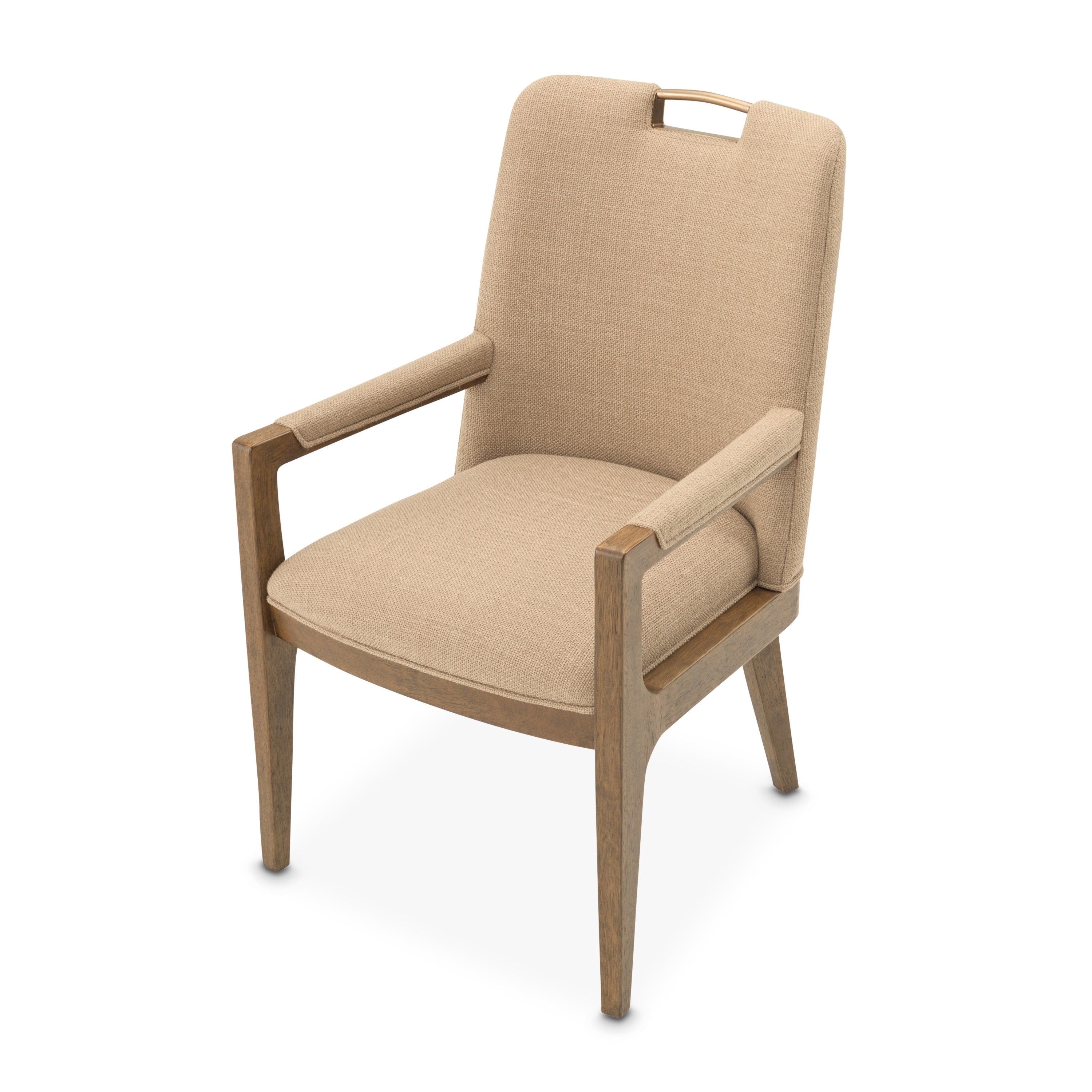 Michael Amini Portrait Dining Arm Chair - Toffee/Sienna Brown