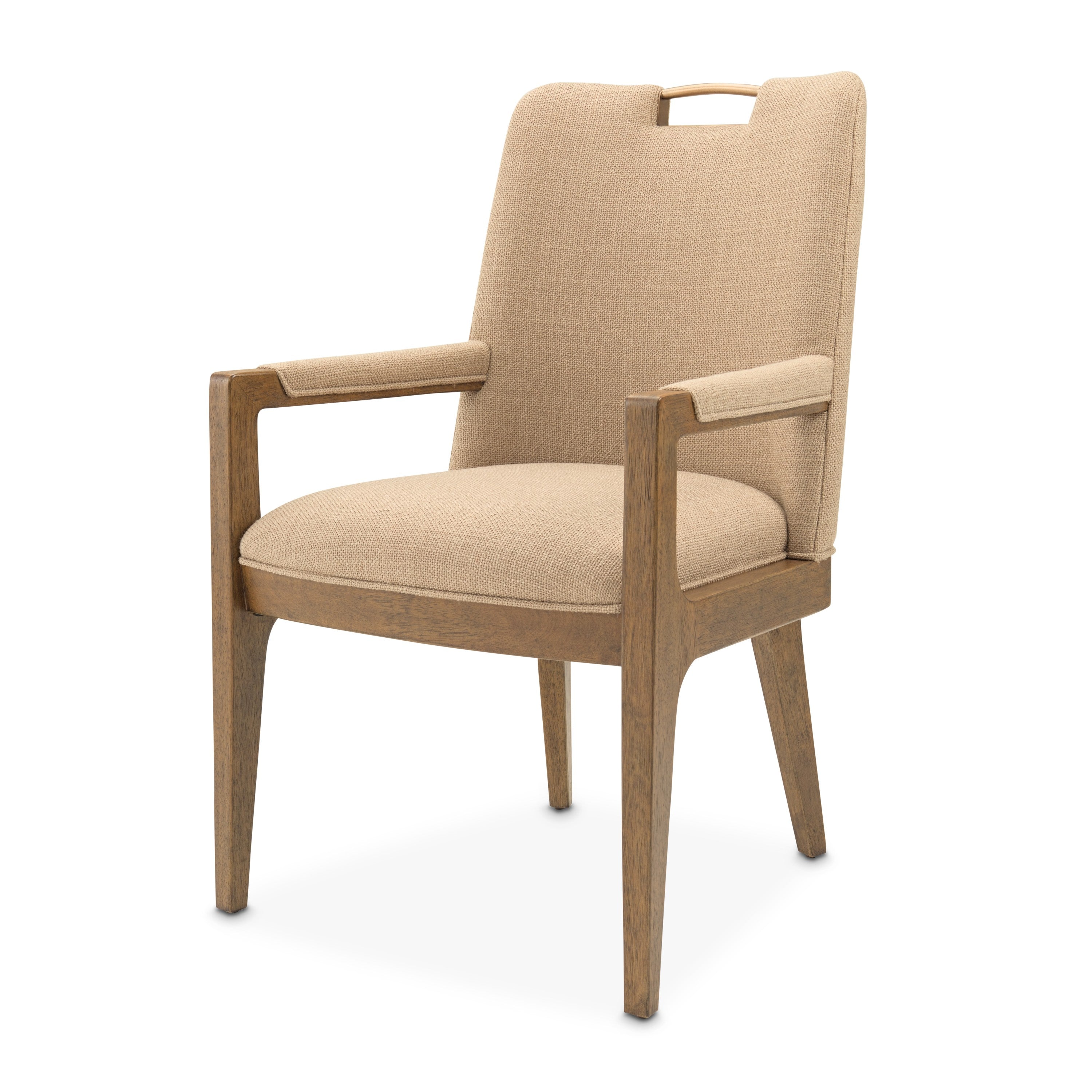 Michael Amini Portrait Dining Arm Chair - Toffee/Sienna Brown