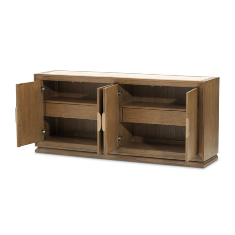 Michael Amini Portrait Sideboard with LED Lights - Sienna Brown