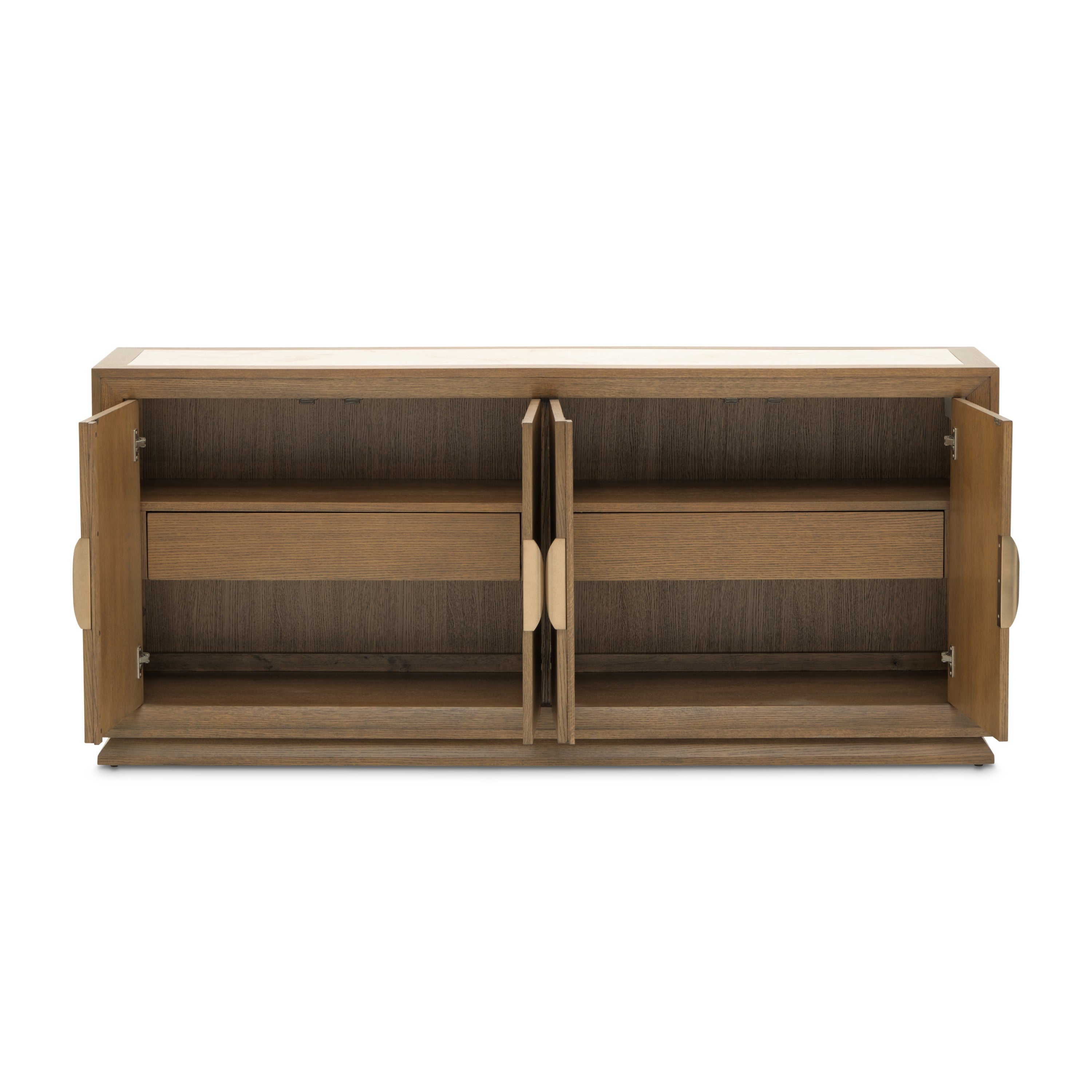 Michael Amini Portrait Sideboard with LED Lights - Sienna Brown
