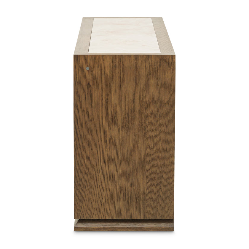 Michael Amini Portrait Sideboard with LED Lights - Sienna Brown