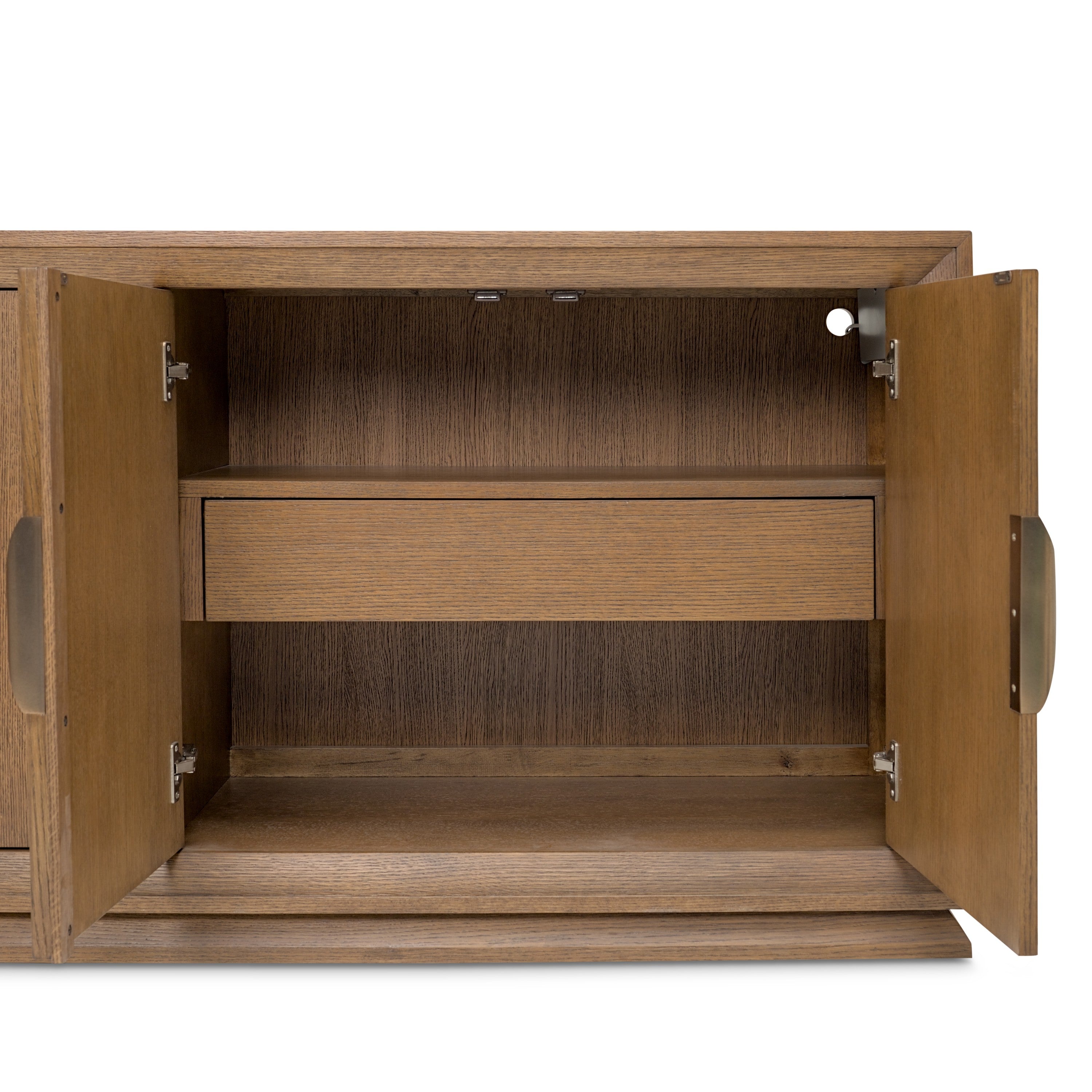 Michael Amini Portrait Sideboard with LED Lights - Sienna Brown