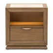 Michael Amini Portrait 1-Drawer Nightstand with LED Lights - Sienna Brown