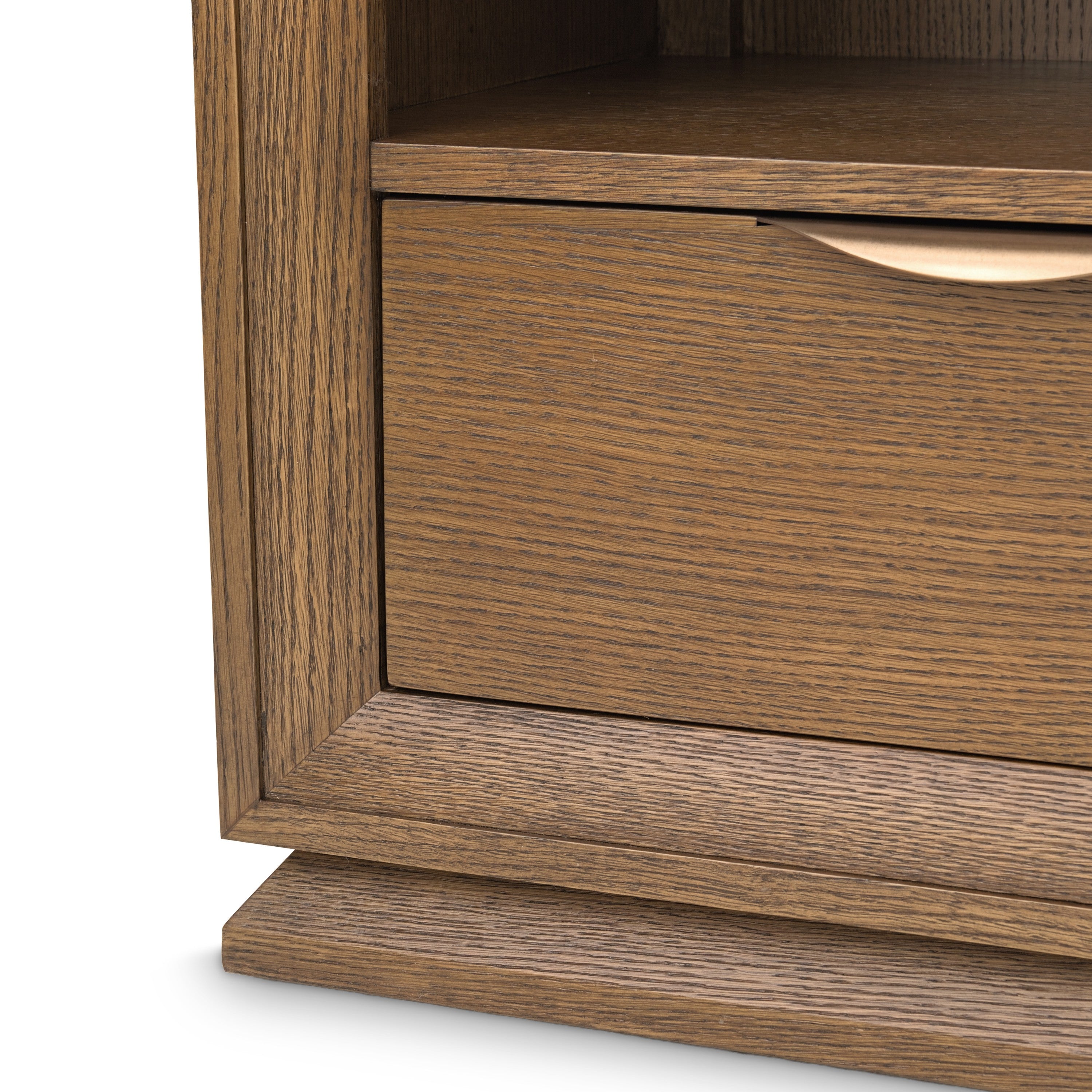 Michael Amini Portrait 1-Drawer Nightstand with LED Lights - Sienna Brown