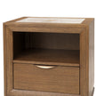 Michael Amini Portrait 1-Drawer Nightstand with LED Lights - Sienna Brown
