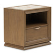 Michael Amini Portrait 1-Drawer Nightstand with LED Lights - Sienna Brown