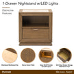 Michael Amini Portrait 1-Drawer Nightstand with LED Lights - Sienna Brown