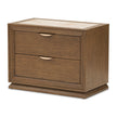 Michael Amini Portrait 2-Drawer Nightstand with LED Lights - Sienna Brown
