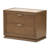 Michael Amini Portrait 2-Drawer Nightstand with LED Lights - Sienna Brown