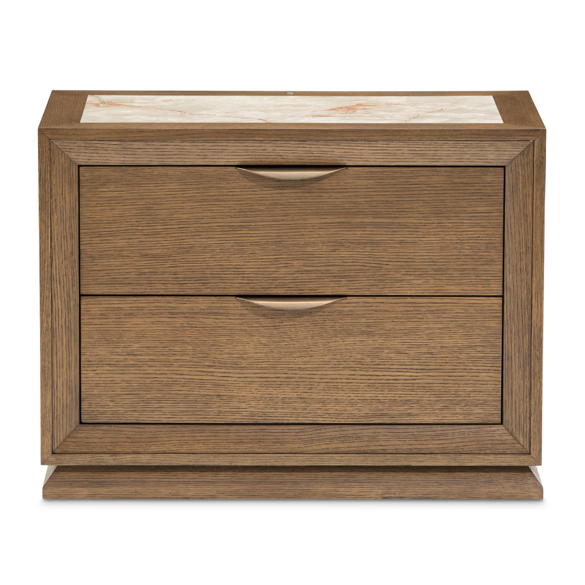 Michael Amini Portrait 2-Drawer Nightstand with LED Lights - Sienna Brown