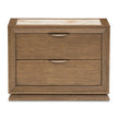 Michael Amini Portrait 2-Drawer Nightstand with LED Lights - Sienna Brown