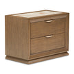 Michael Amini Portrait 2-Drawer Nightstand with LED Lights - Sienna Brown