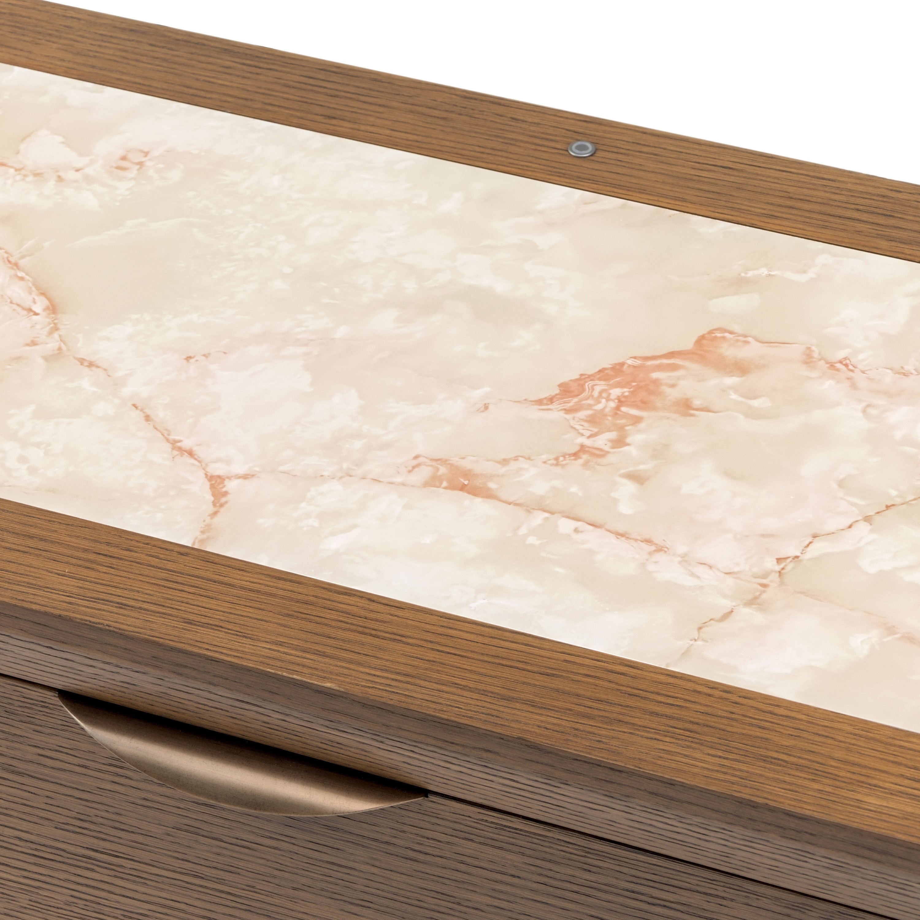 Michael Amini Portrait 2-Drawer Nightstand with LED Lights - Sienna Brown