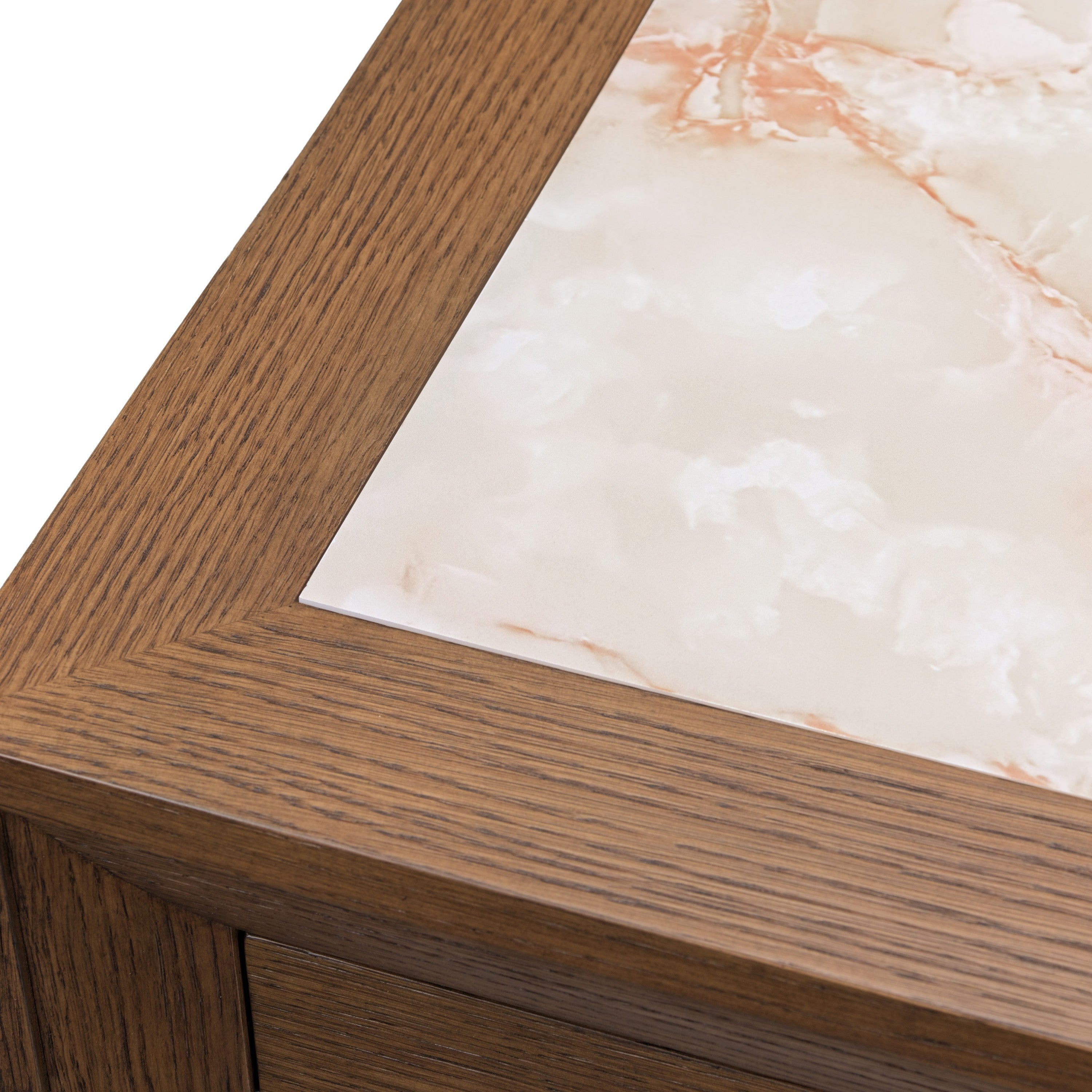 Michael Amini Portrait 2-Drawer Nightstand with LED Lights - Sienna Brown