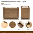 Michael Amini Portrait 2-Drawer Nightstand with LED Lights - Sienna Brown