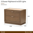 Michael Amini Portrait 2-Drawer Nightstand with LED Lights - Sienna Brown