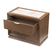 Michael Amini Portrait 2-Drawer Nightstand with LED Lights - Sienna Brown