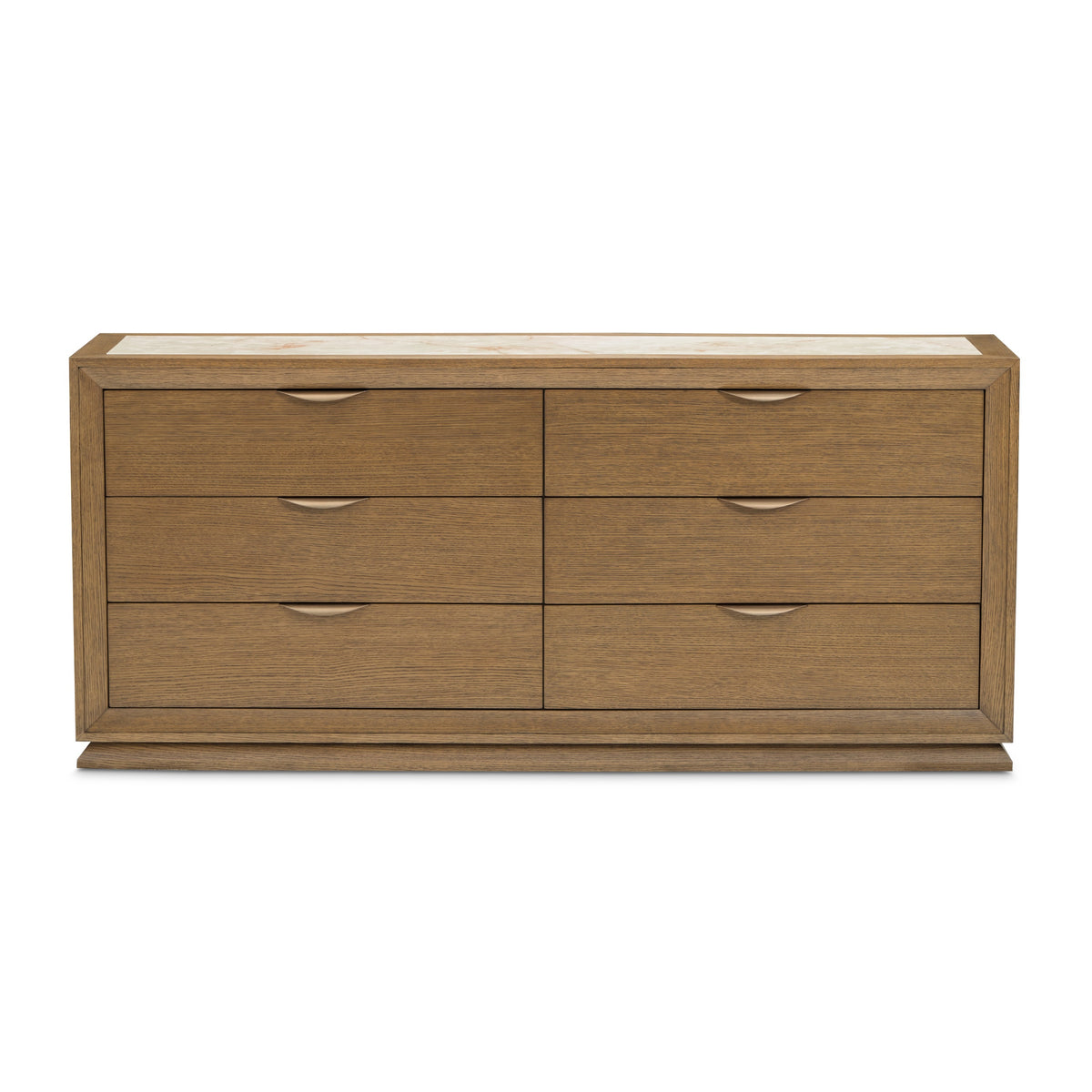 Michael Amini Portrait Dresser with LED Lights - Sienna Brown