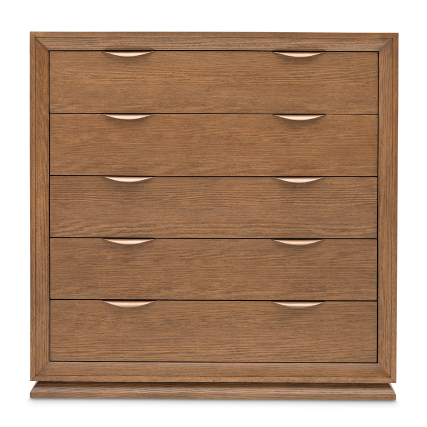 Michael Amini Portrait 5-Drawer Chest with LED Lights - Sienna Brown