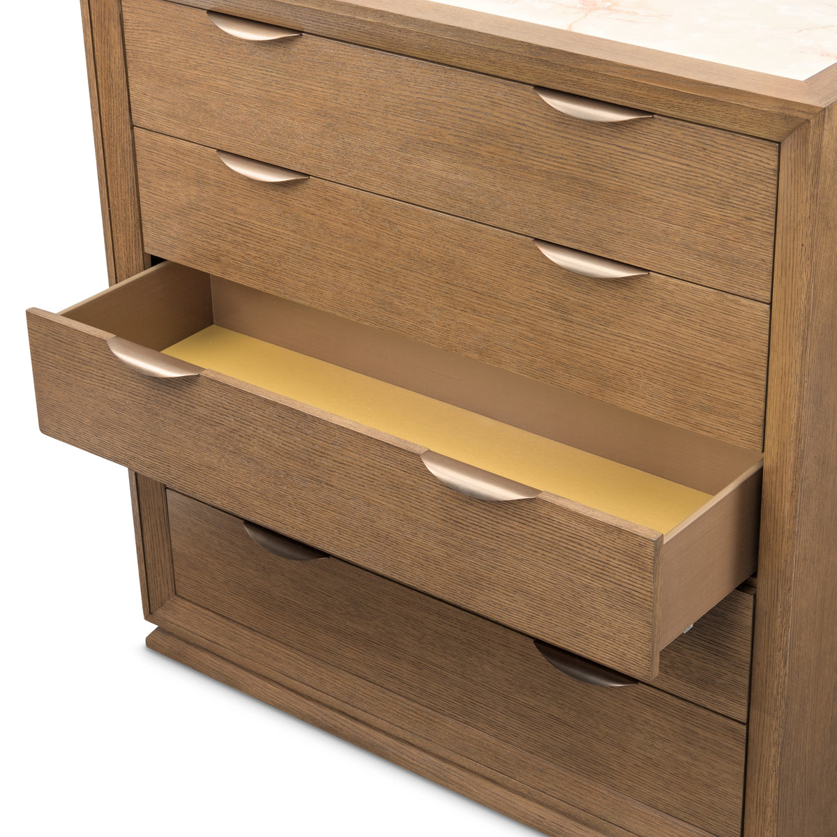 Michael Amini Portrait 5-Drawer Chest with LED Lights - Sienna Brown
