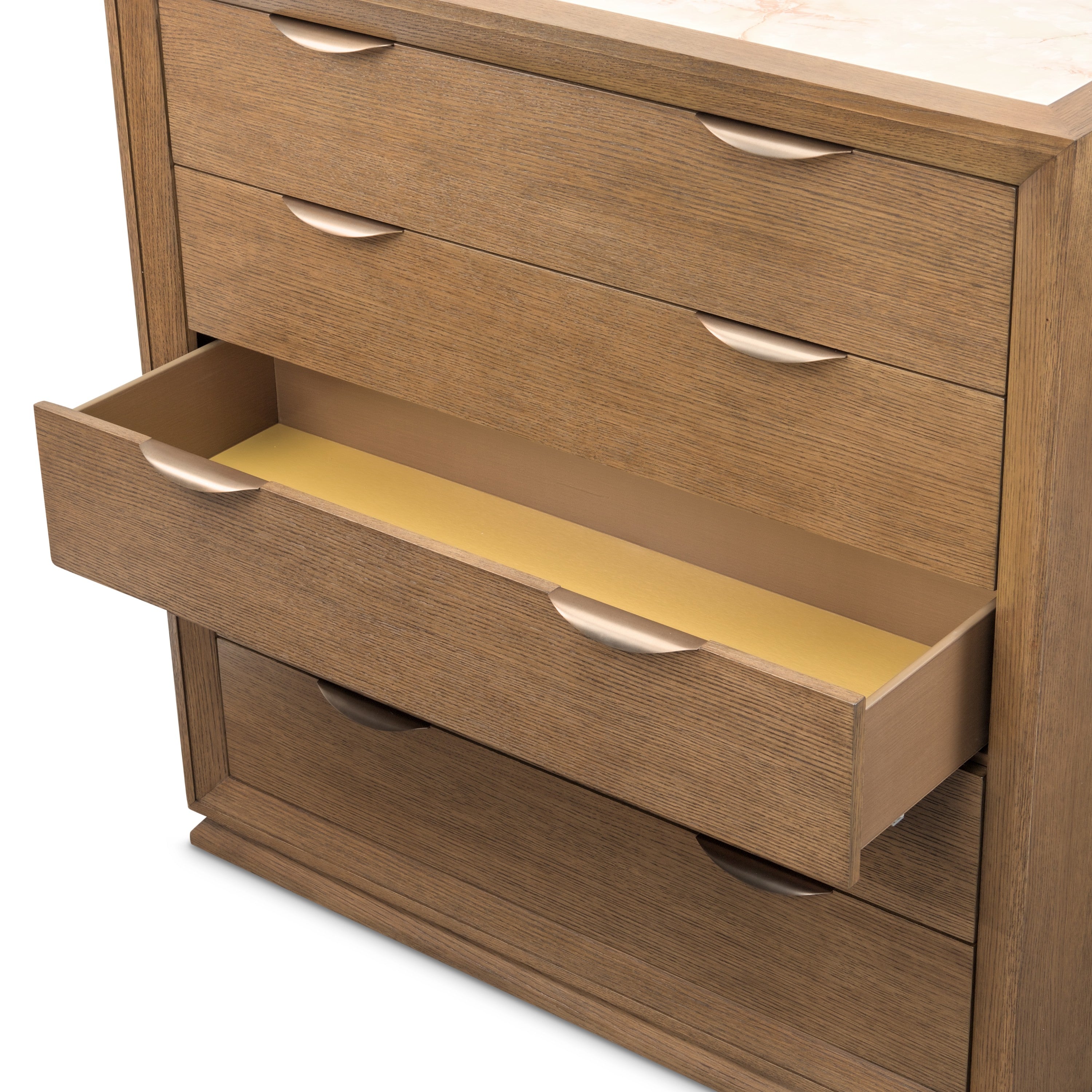 Michael Amini Portrait 5-Drawer Chest with LED Lights - Sienna Brown