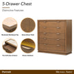 Michael Amini Portrait 5-Drawer Chest with LED Lights - Sienna Brown