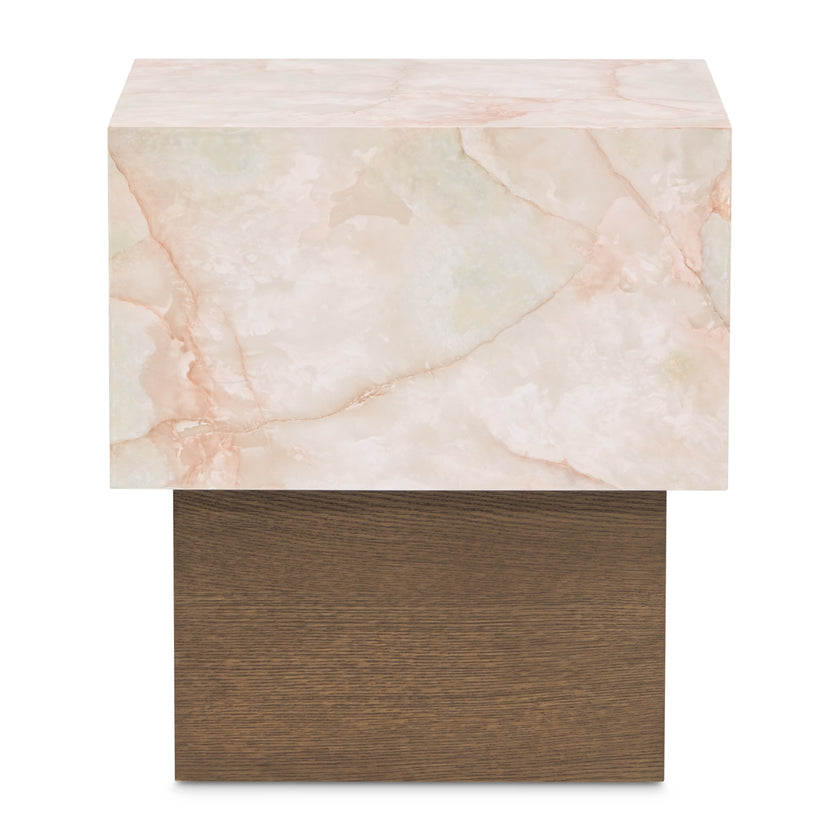 Michael Amini Portrait End Table - Sienna Brown