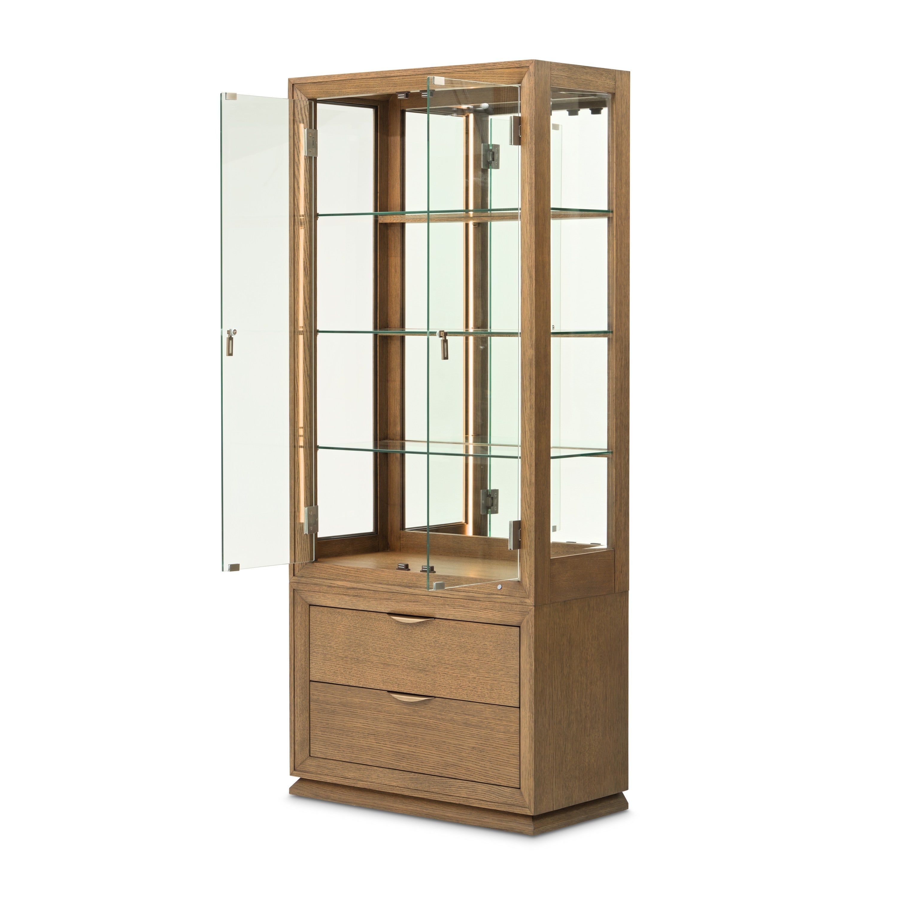 Michael Amini Portrait Display Cabinet - Sienna Brown
