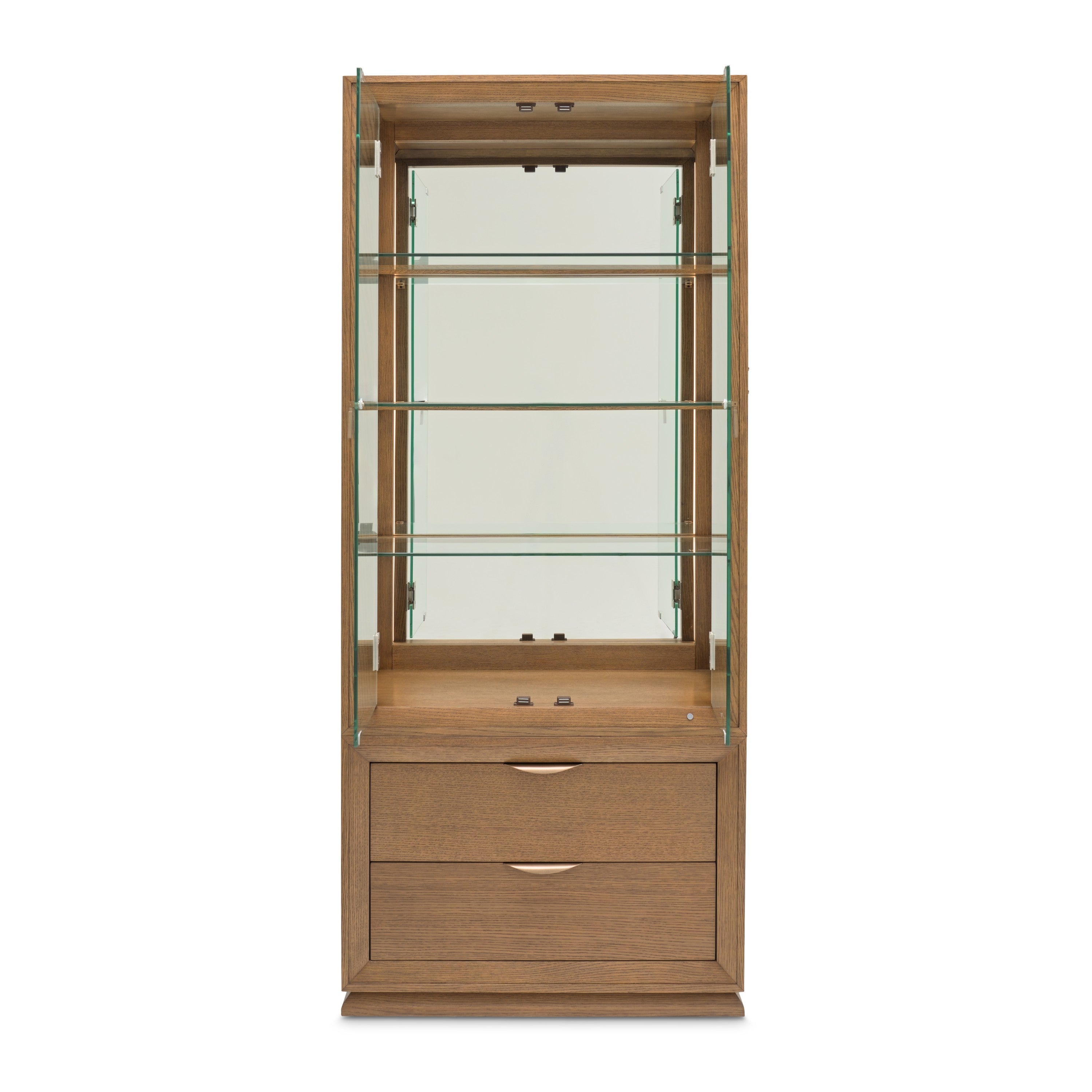 Michael Amini Portrait Display Cabinet - Sienna Brown