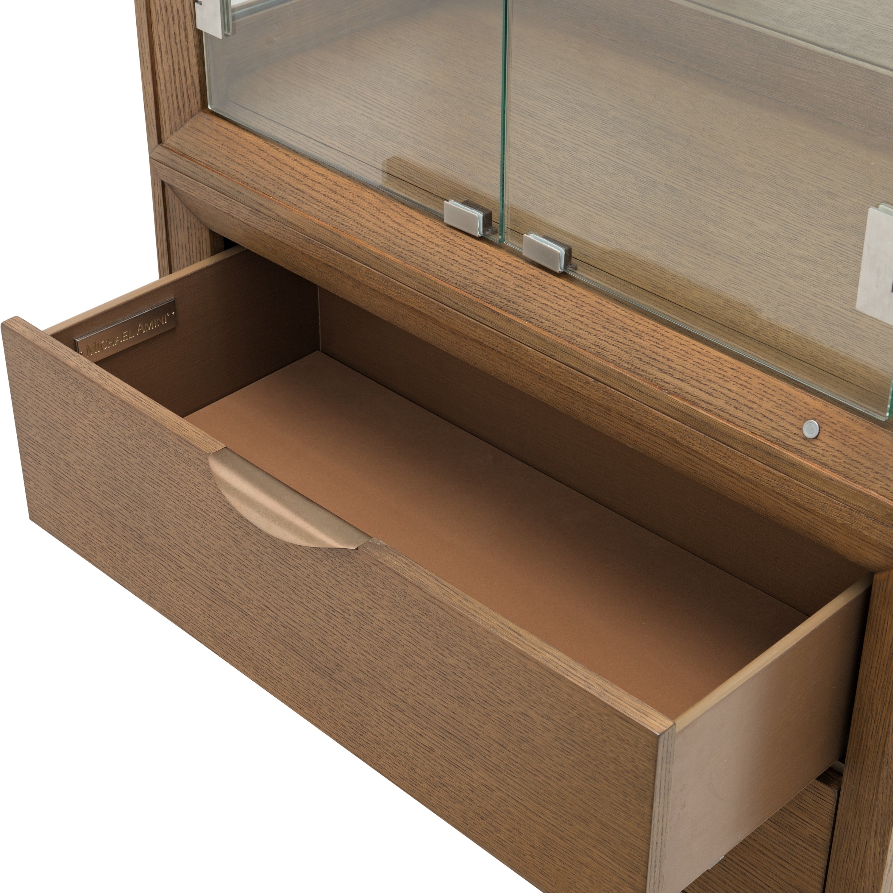 Michael Amini Portrait Display Cabinet - Sienna Brown