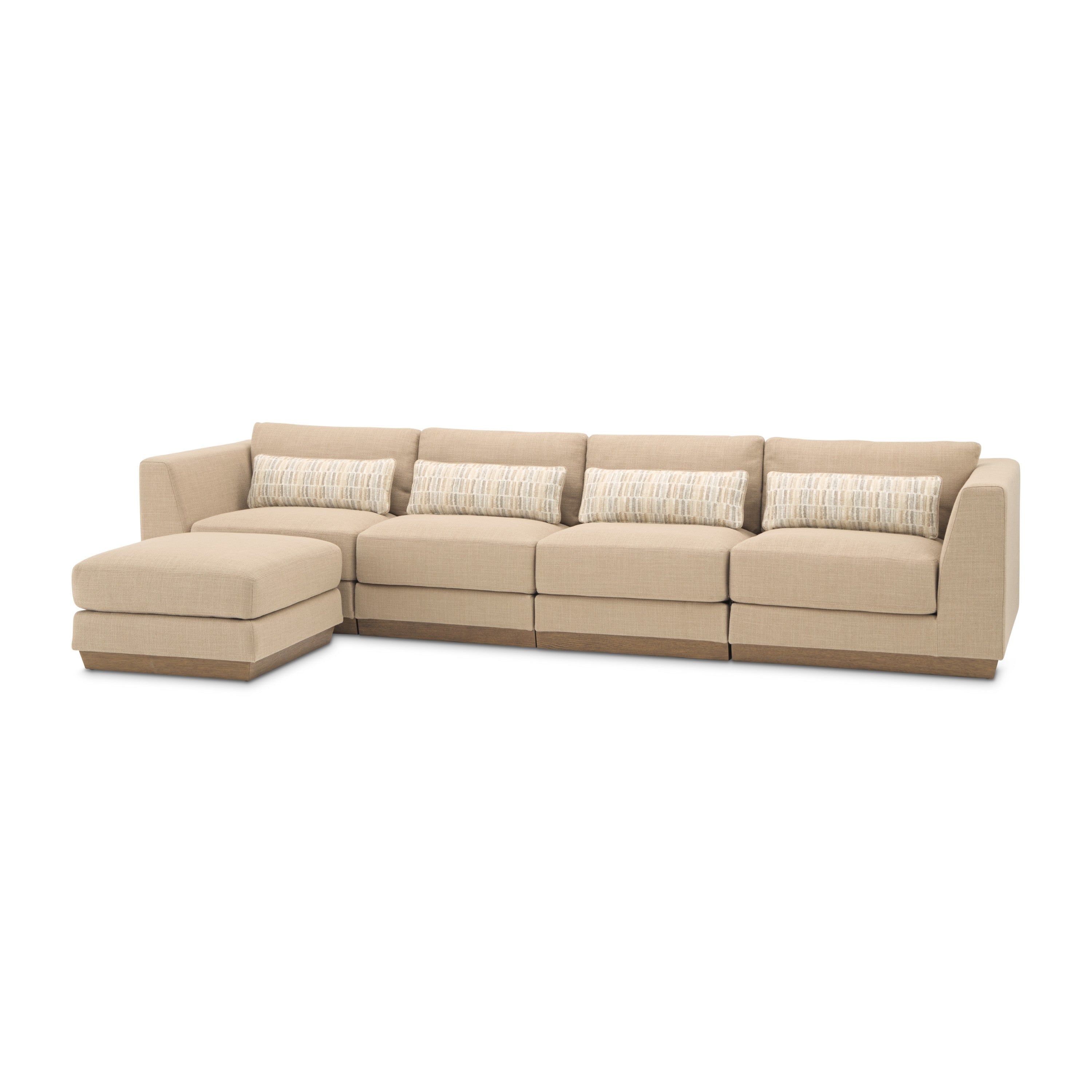 Michael Amini Portrait 5-Piece Sectional - Toffee/Sienna Brown