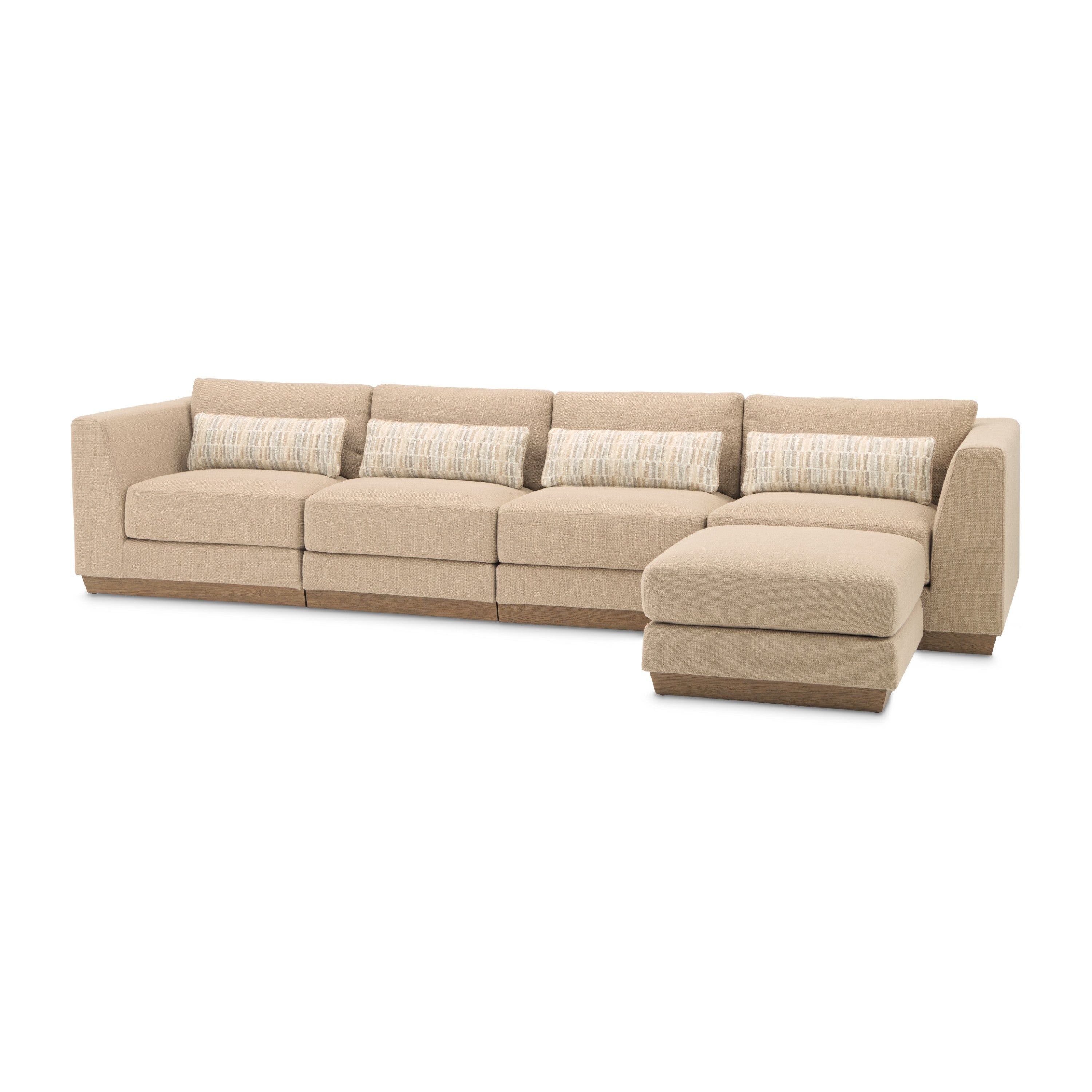 Michael Amini Portrait 5-Piece Sectional - Toffee/Sienna Brown