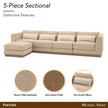 Michael Amini Portrait 5-Piece Sectional - Toffee/Sienna Brown