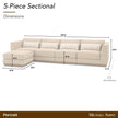 Michael Amini Portrait 5-Piece Sectional - Toffee/Sienna Brown