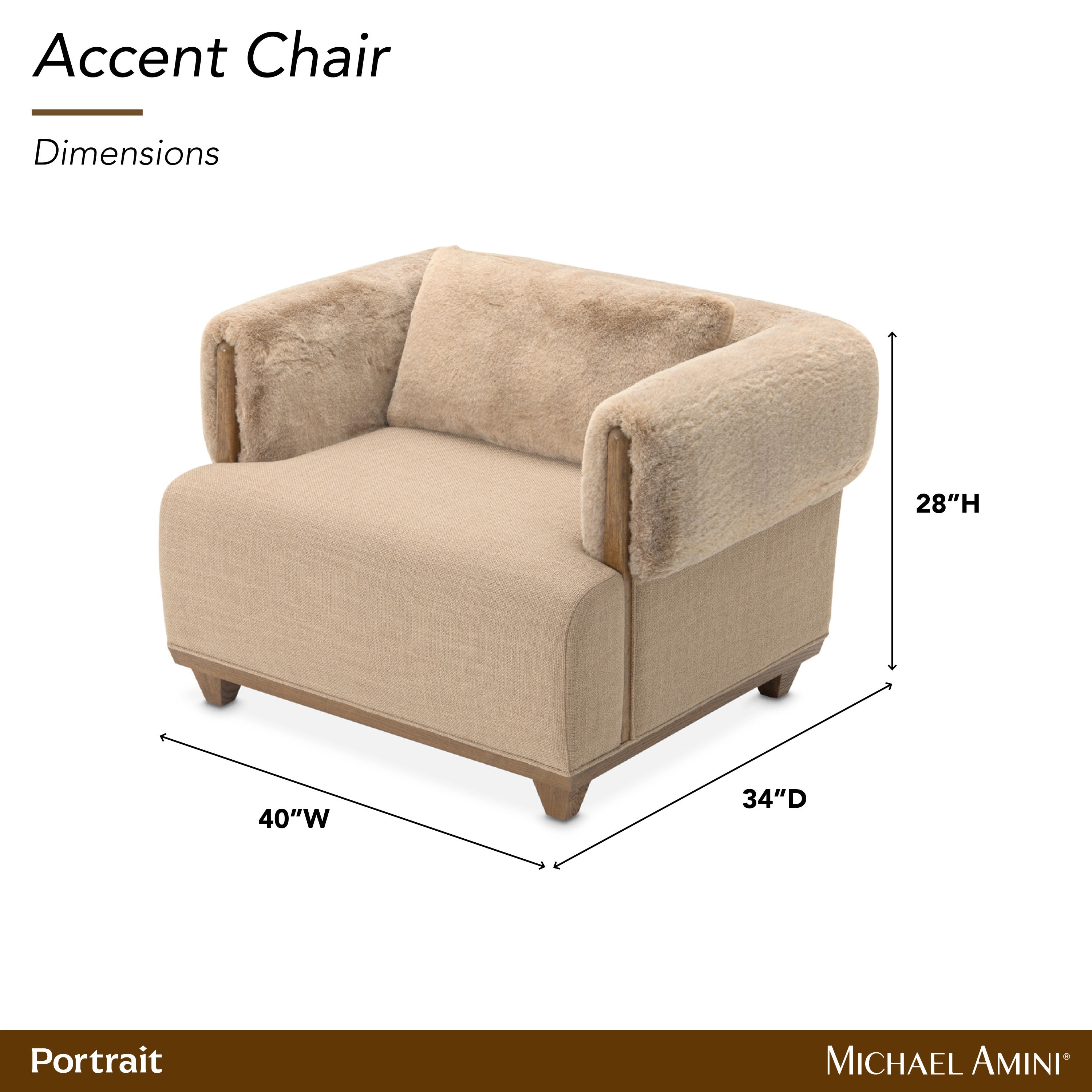 Michael Amini Portrait Accent Chair, Toffee - Sienna Brown