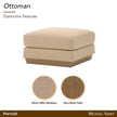 Michael Amini Portrait Ottoman - Toffee/Sienna Brown