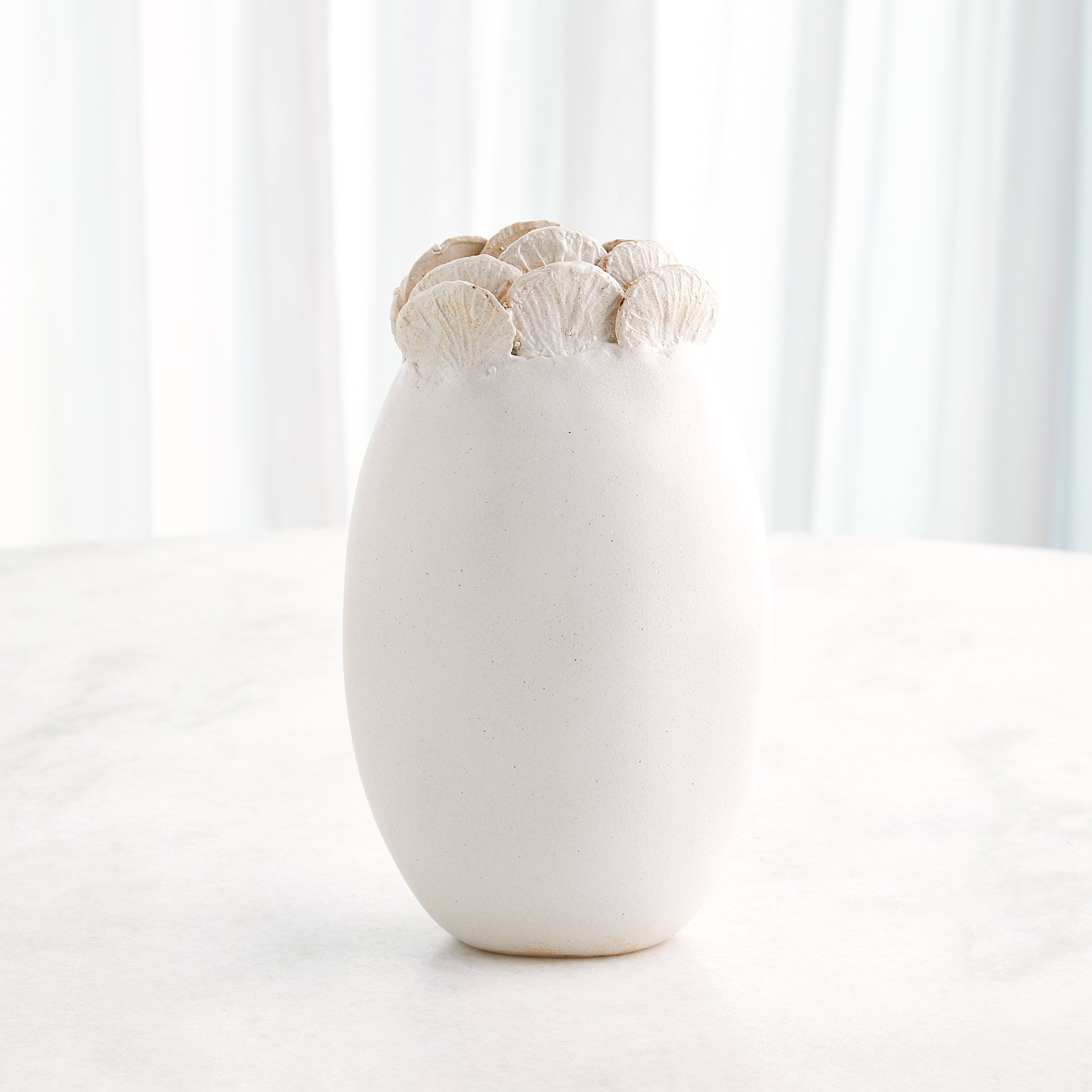 Global Views Sand Dollar Vase White