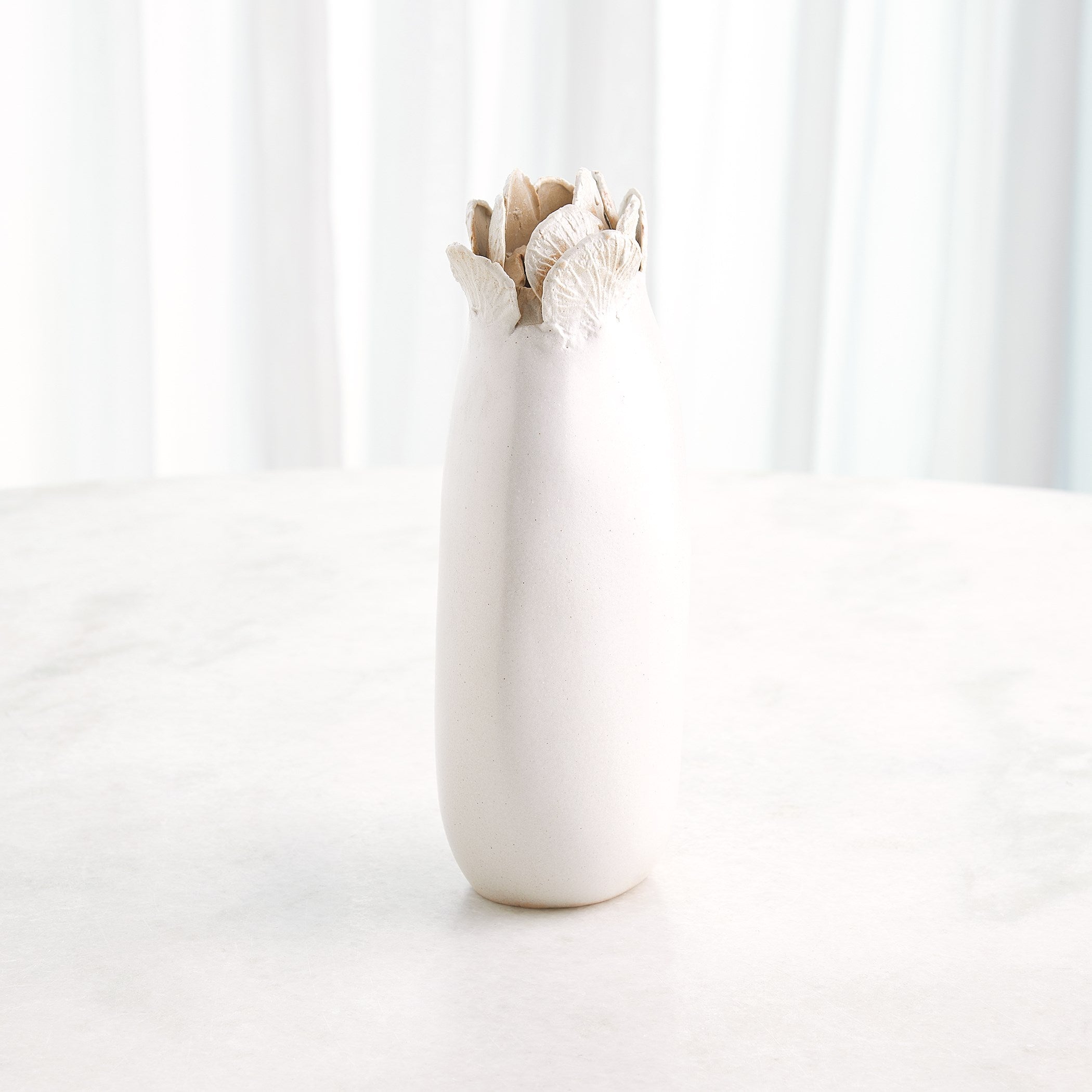 Global Views Sand Dollar Vase White