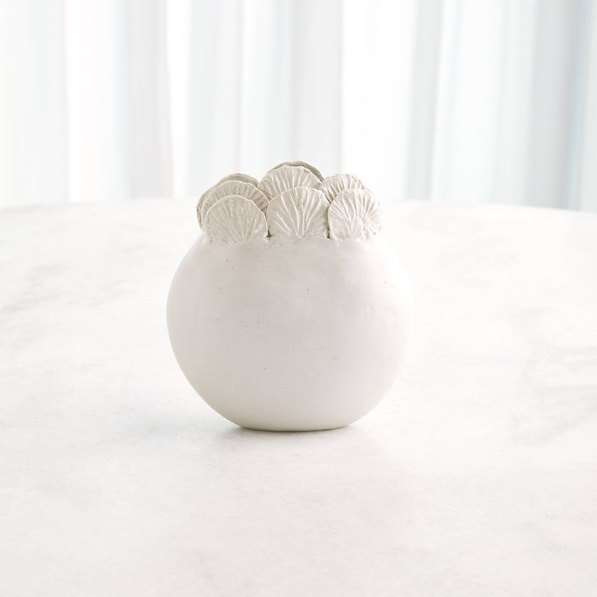 Global Views Sand Dollar Vase White