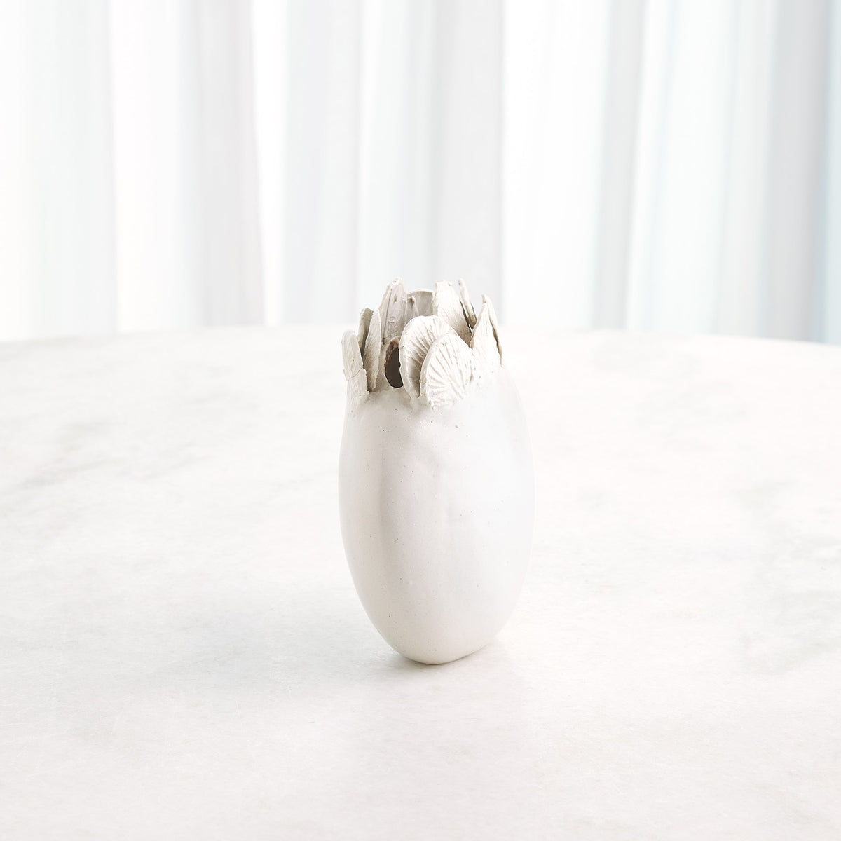 Global Views Sand Dollar Vase White