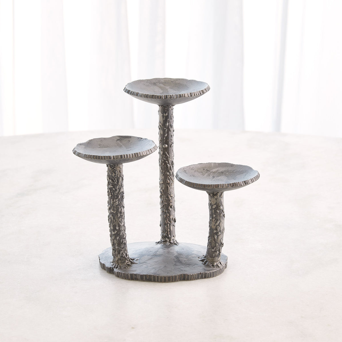 Global Views Forest Blossom Candle Holder Natural Iron